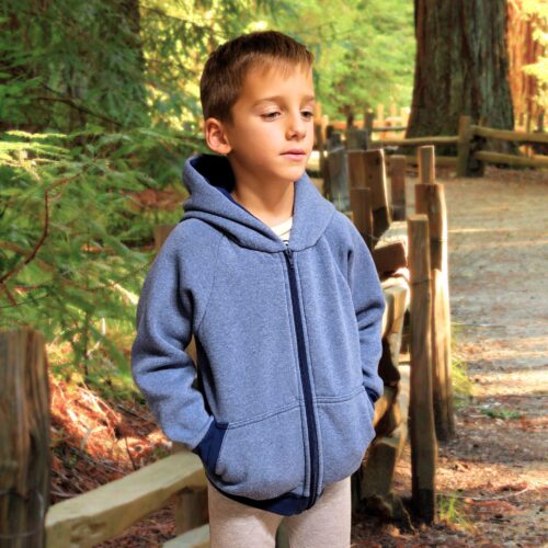 Alternative view of 4BABIES Thermo kapucnis cipzáros pulcsi, kék