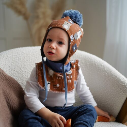 Alternative view of 4BABIES "Barna brumi" téli kötős babasapka