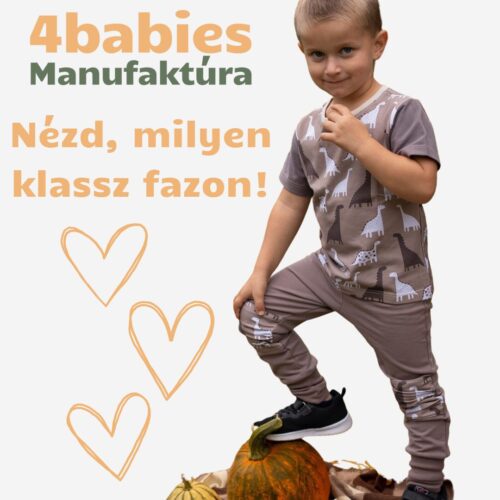 Alternative view of 4BABIES "Rosszcsont" térdfoltos szabadidő nadrág, fémkék & Traki Tali