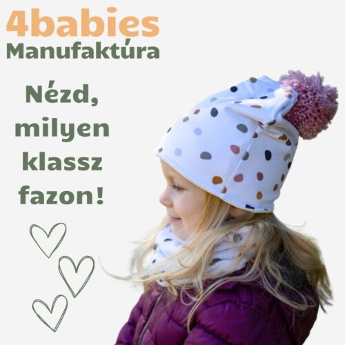 Alternative view of 4BABIES Téli sapka, bordás rózsaszín