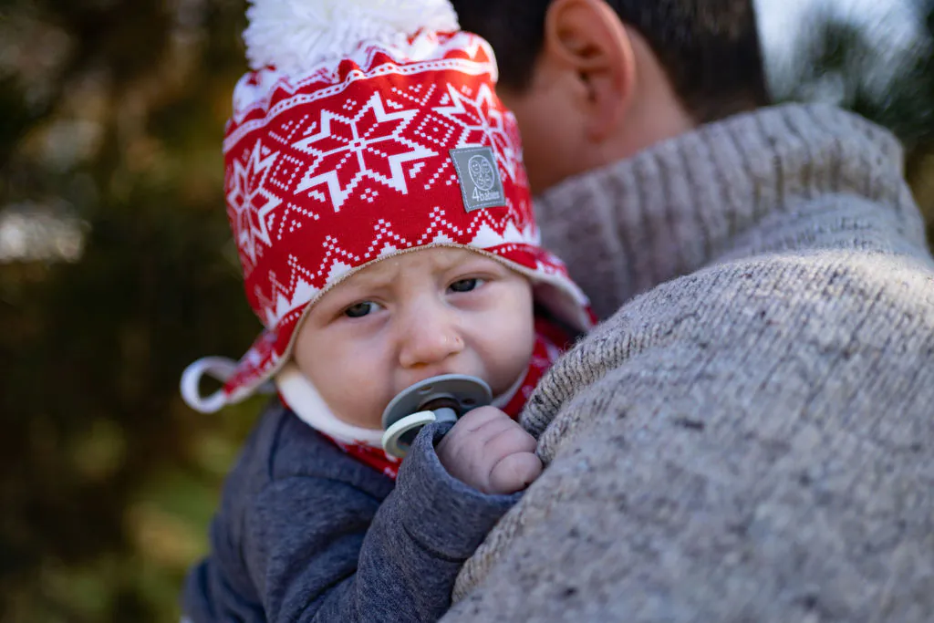 4BABIES Téli baba sapka, norvég mintás, 3-6 hó - Image 2