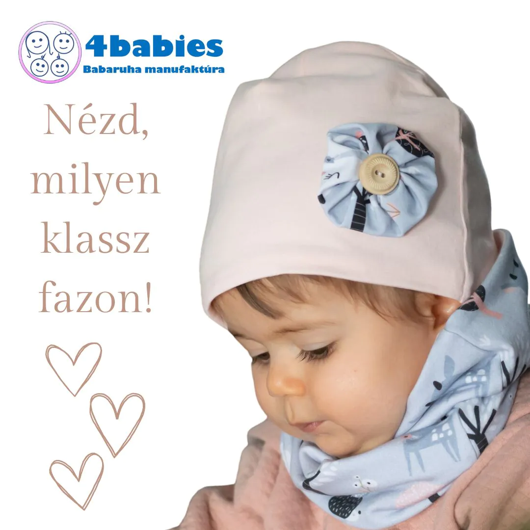 4BABIES "Szitaszirom" sapka & sál szett virággal - Image 3
