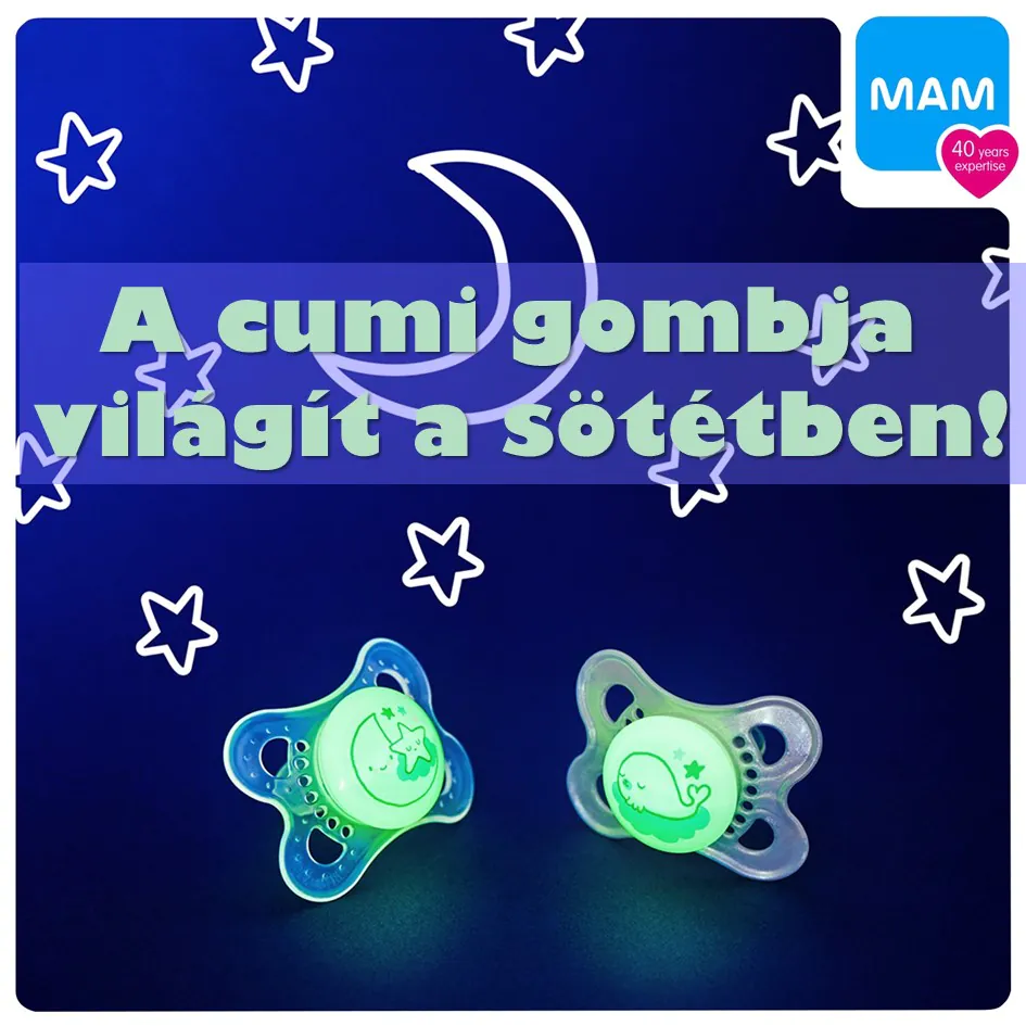 MAM Original Night éjszakai cumi DUPLA 6+ hónap, kék hold - Image 3