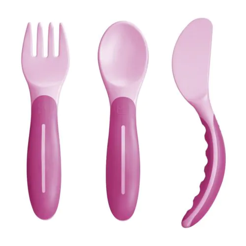 MAM 3 RÉSZES EVŐESZKÖZ KÉSZLET - pink
