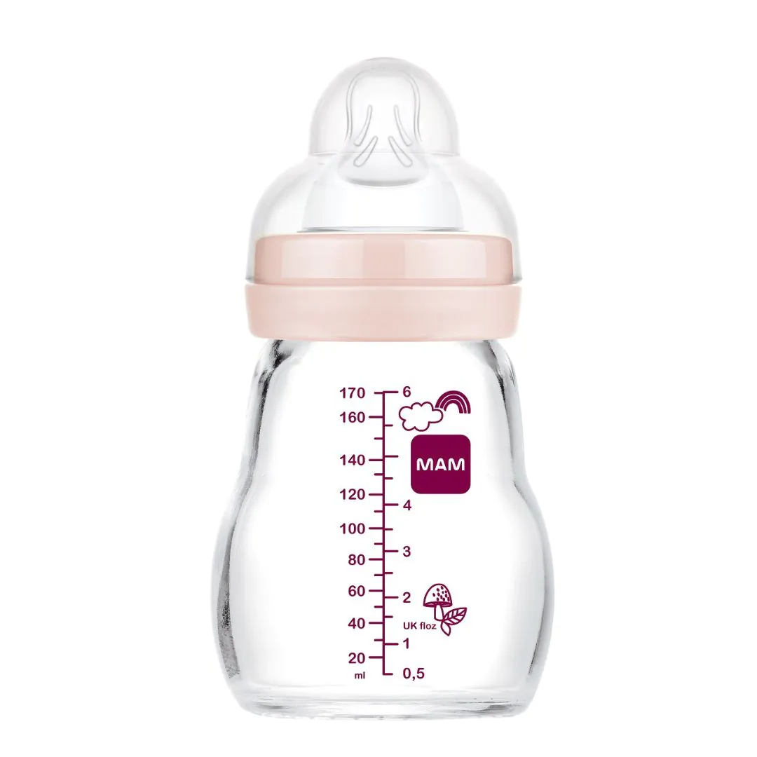 MAM FEEL GOOD 170ML – ÜVEGBŐL KÉSZÜLT CUMISÜVEG (rózsaszín) - Image 2