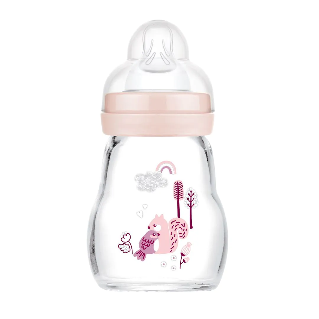 MAM FEEL GOOD 170ML – ÜVEGBŐL KÉSZÜLT CUMISÜVEG (rózsaszín)