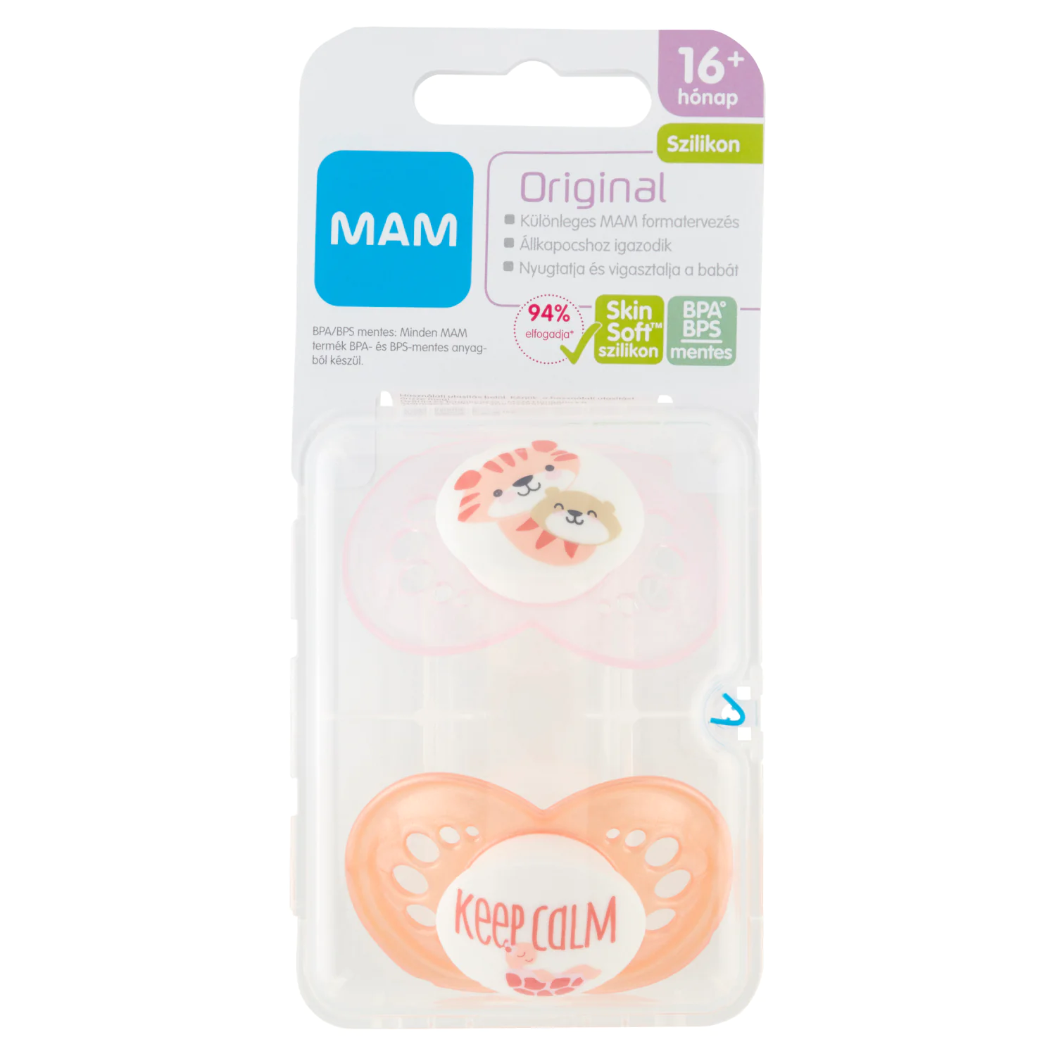 MAM ORIGINAL SZILIKON CUMI DUPLA 16+ HÓNAP - Nyuszi és elefánt - Image 3