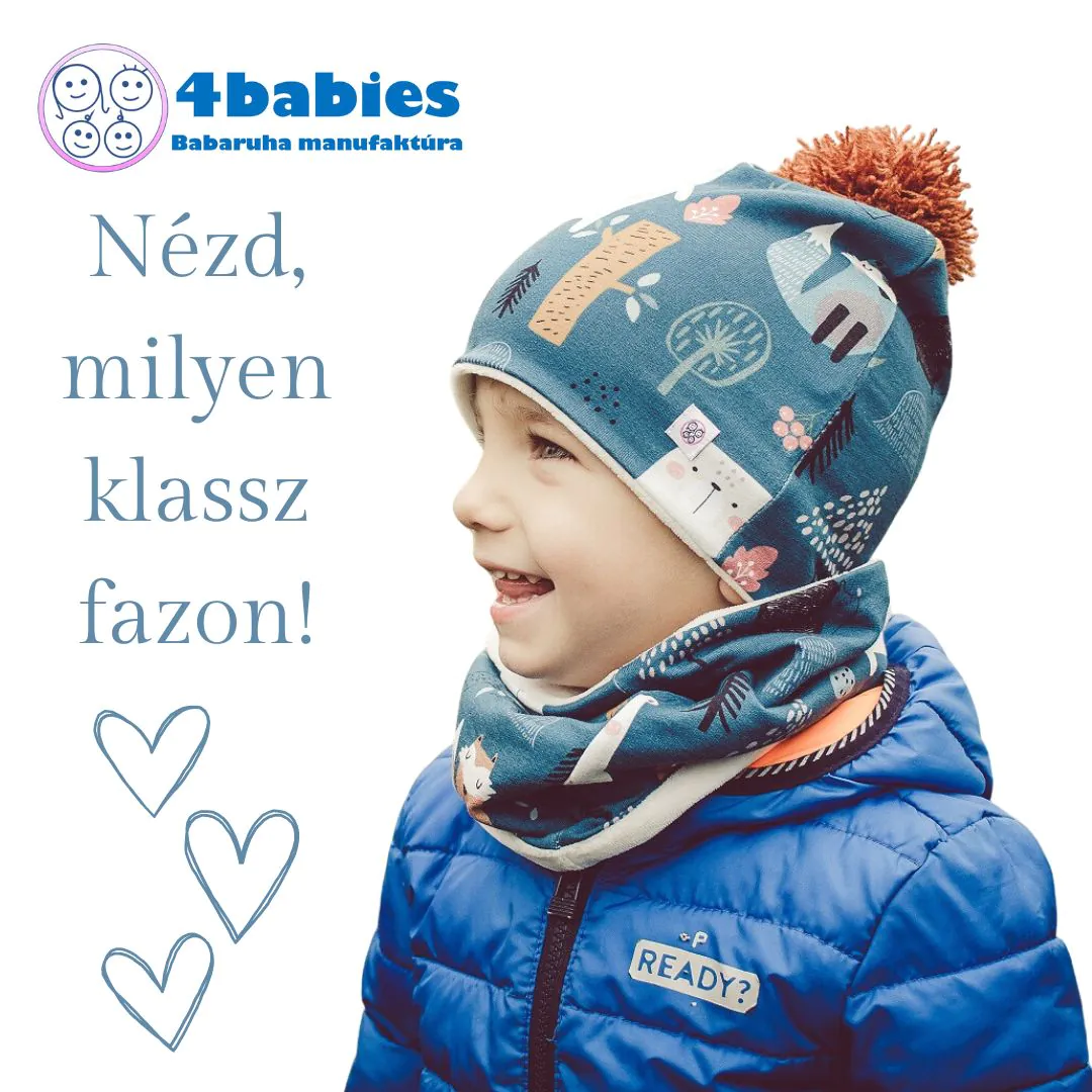 4BABIES Steppelt téli sapka markolóval, 9-12 hó - Image 2
