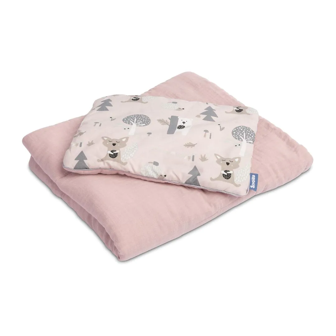 SENSILLO MUSZLIN ÁGYNEMŰ GARNITÚRA, RÓZSASZÍN ERDŐ - Image 2