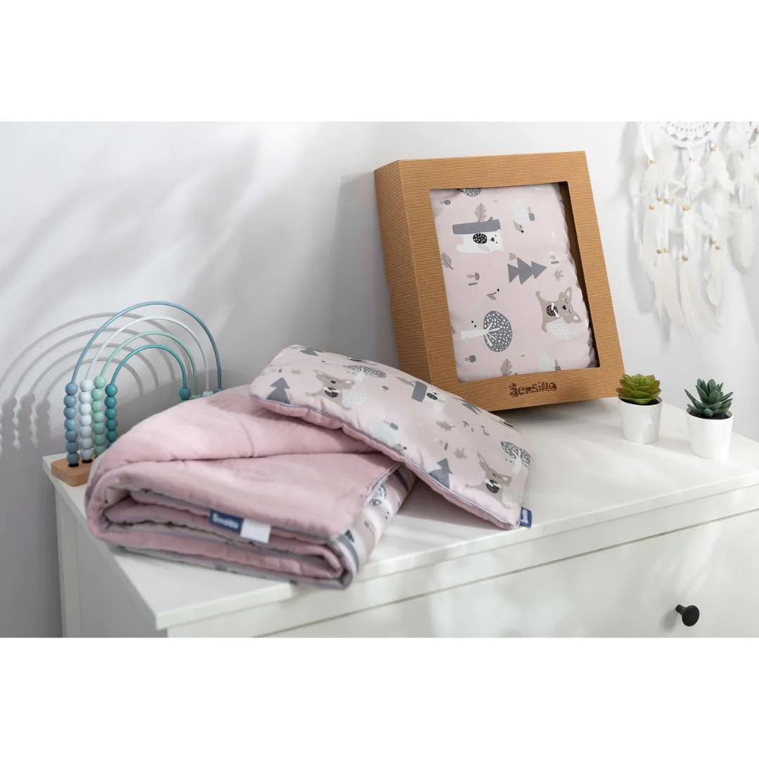 SENSILLO MUSZLIN ÁGYNEMŰ GARNITÚRA, RÓZSASZÍN ERDŐ - Image 5