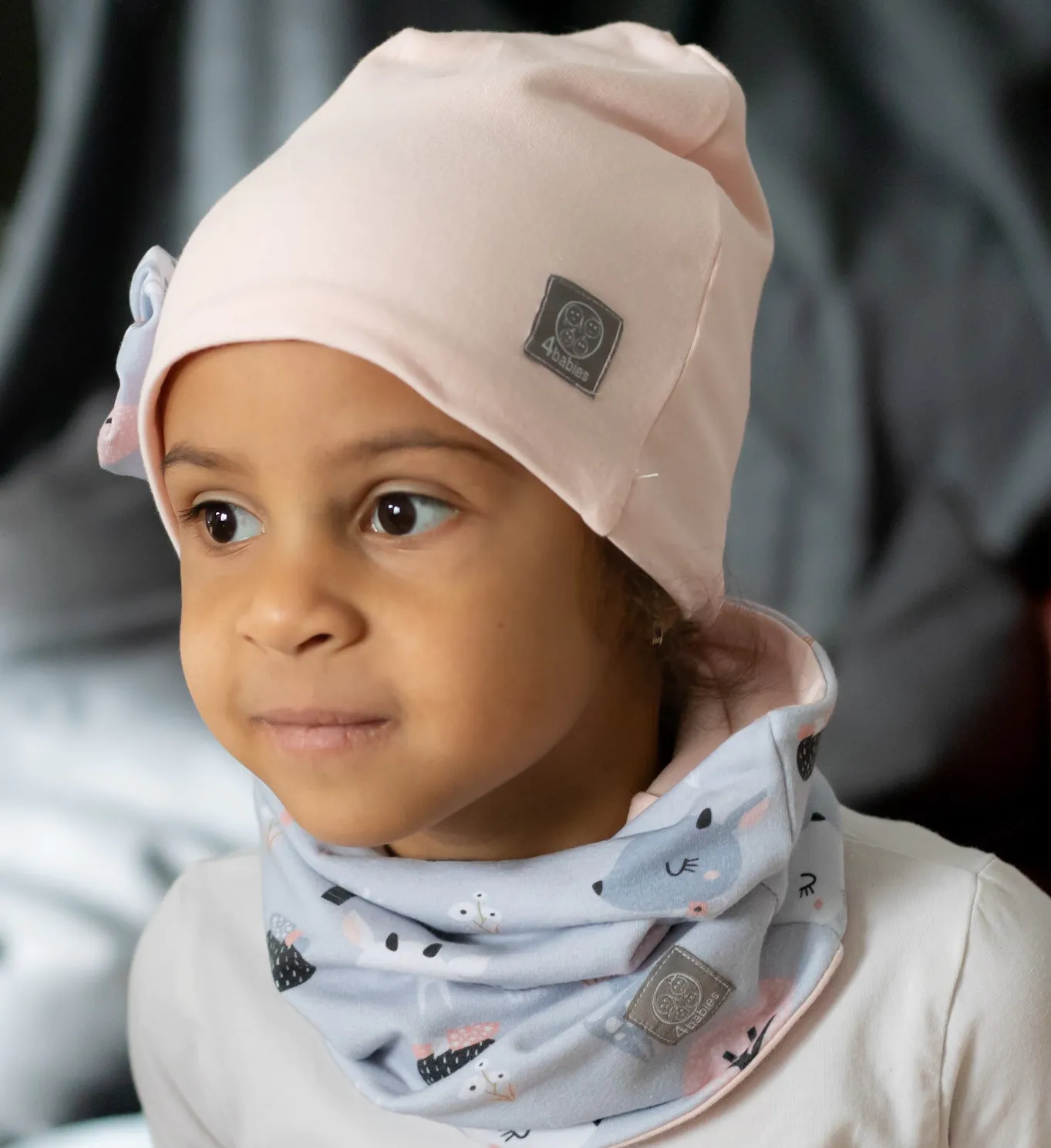 4BABIES "Patácska" sapka-sál szett virággal - Image 2