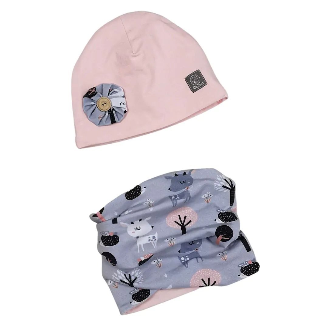 4BABIES "Patácska" sapka-sál szett virággal