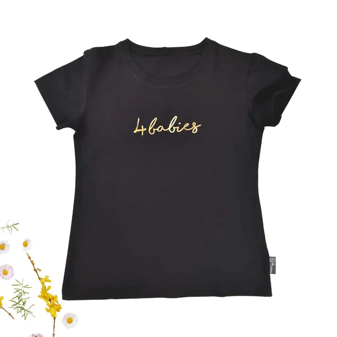 4BABIES prémium női póló, fekete