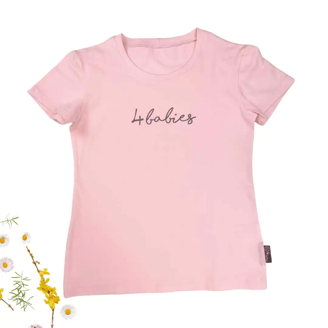 4BABIES prémium női póló, világos rózsaszín