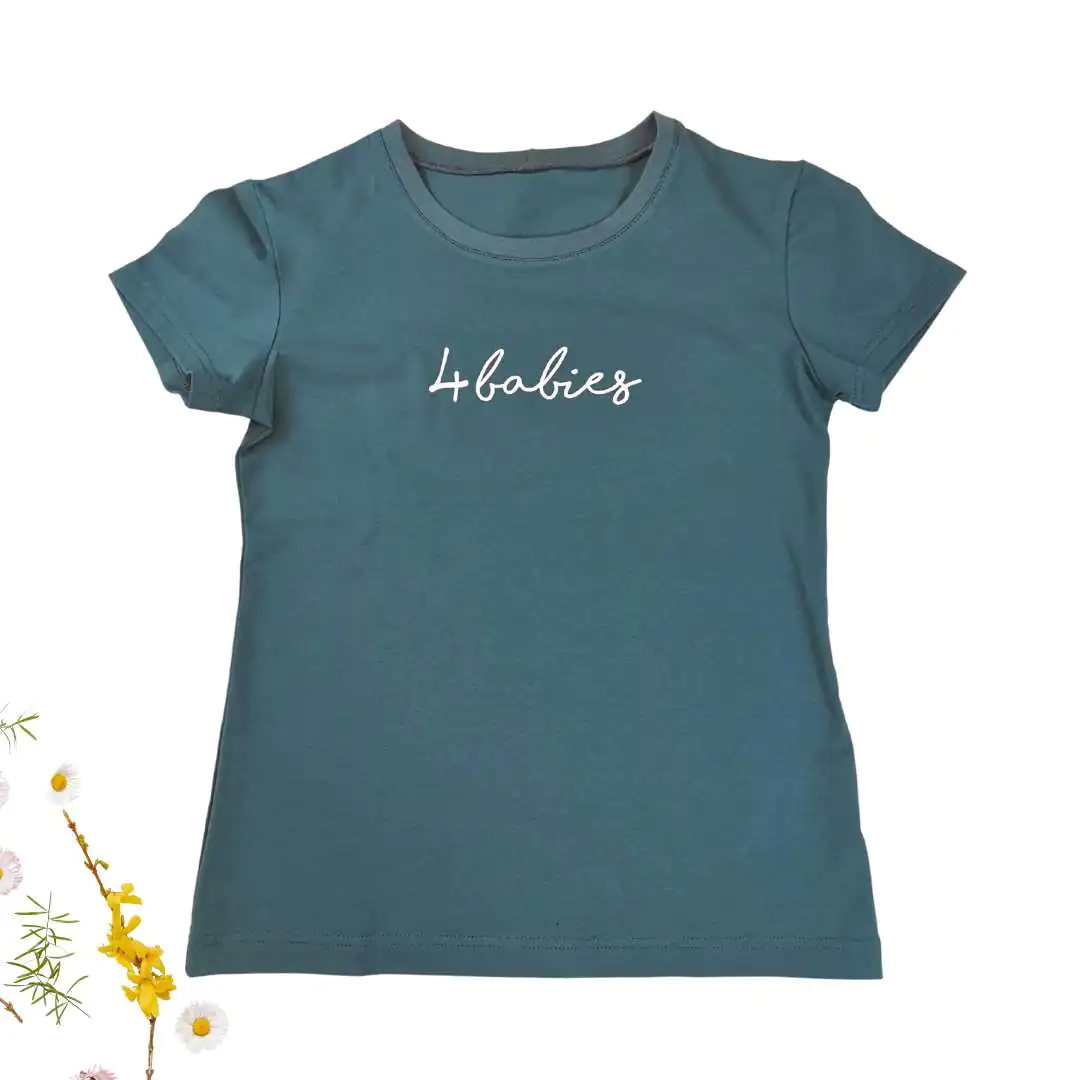 4BABIES prémium női póló, zsályazöld