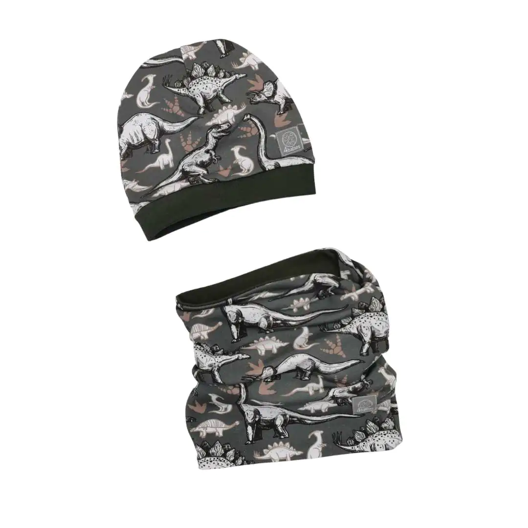 4BABIES "Dínók" sapka & sál szett, 9-12 hó