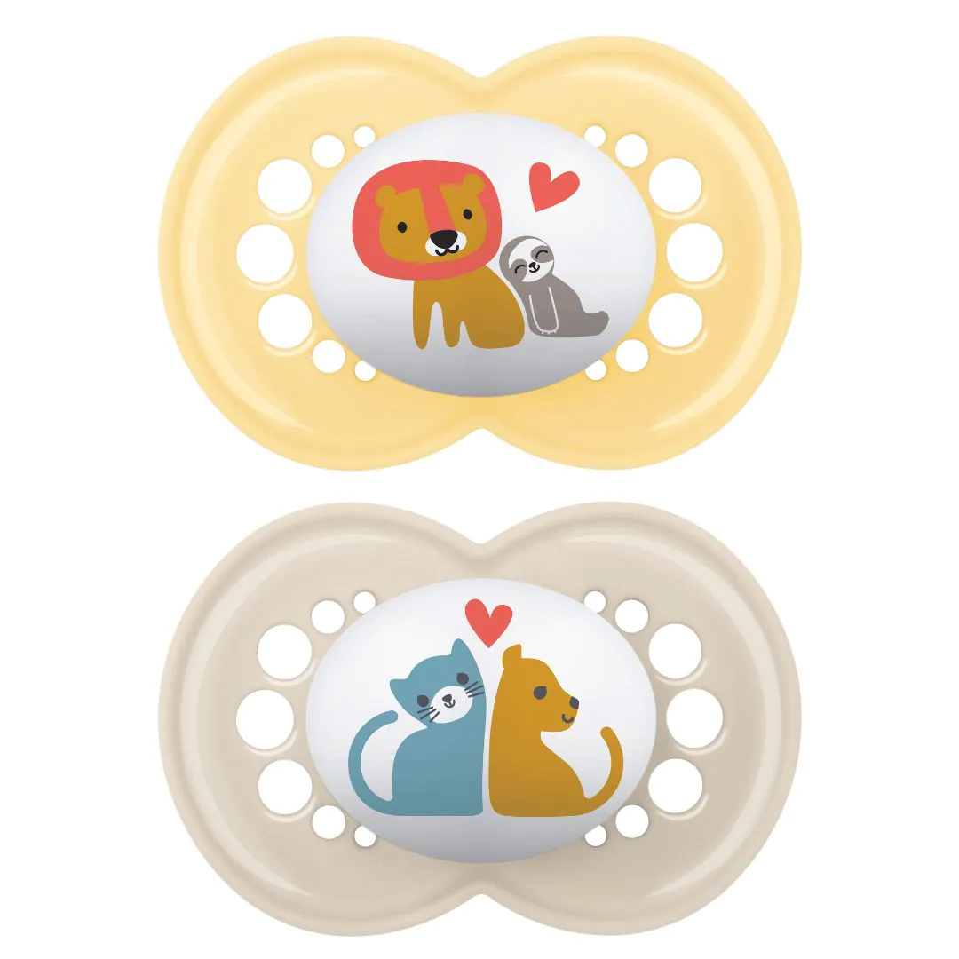 MAM ORIGINAL SZILIKON CUMI DUPLA 16+ HÓNAP - Oroszlán és lajhár