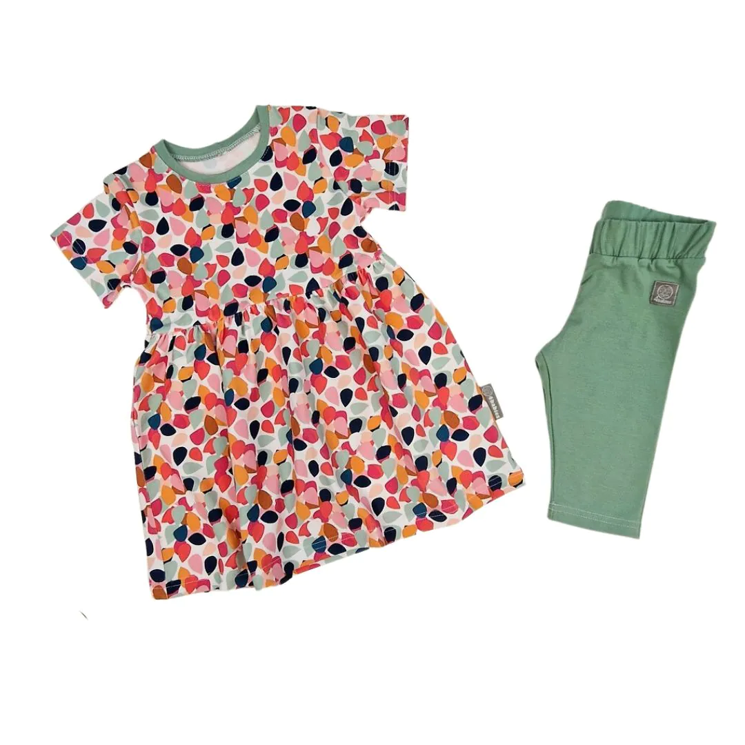 4BABIES "Színes szirmok" kislány ruha & leggings szett