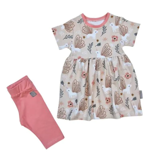 4BABIES "Szárnyaló" kislány ruha & leggings szett