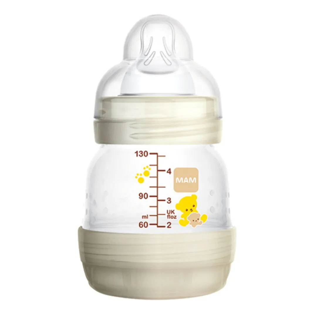 MAM Anti-Colic 130ml cumisüveg + Start cumi (krémszínű)