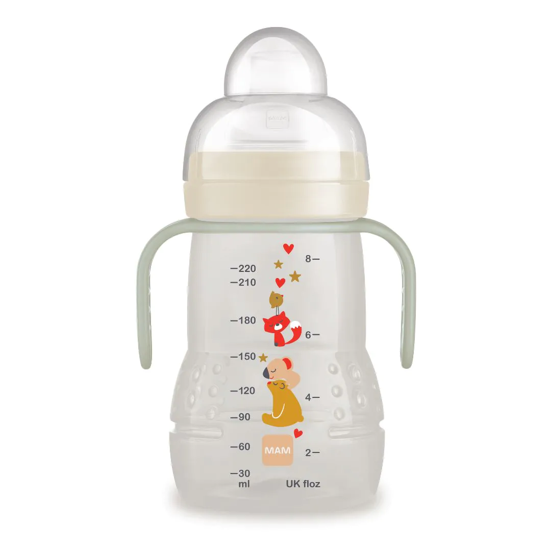 MAM "Trainer+Night" tanulópohár 220ml, szürke