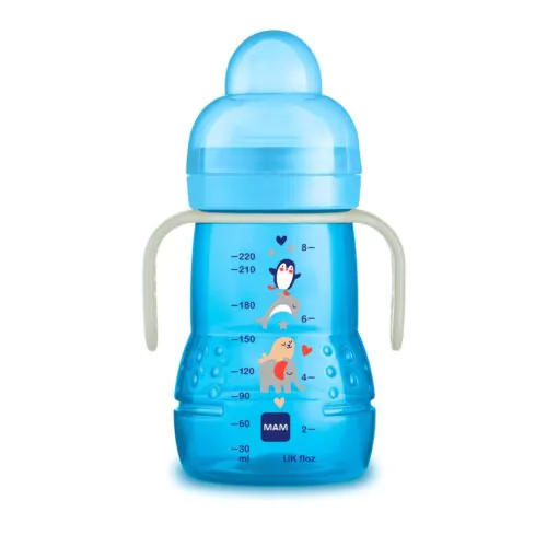 MAM "Trainer+Night" tanulópohár 220ml, kék