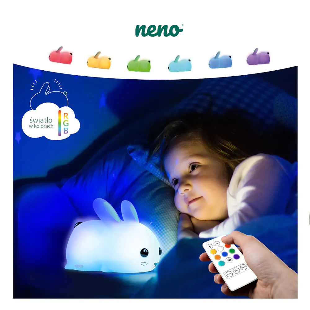 Neno LED éjjeli-fény Nyuszi távirányítóval - Image 10