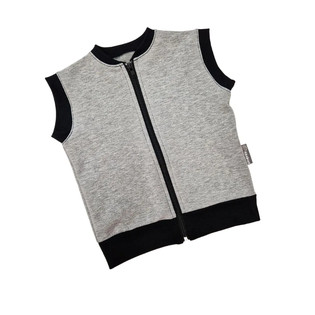 4BABIES Cipzáras mellény, szürke plüss