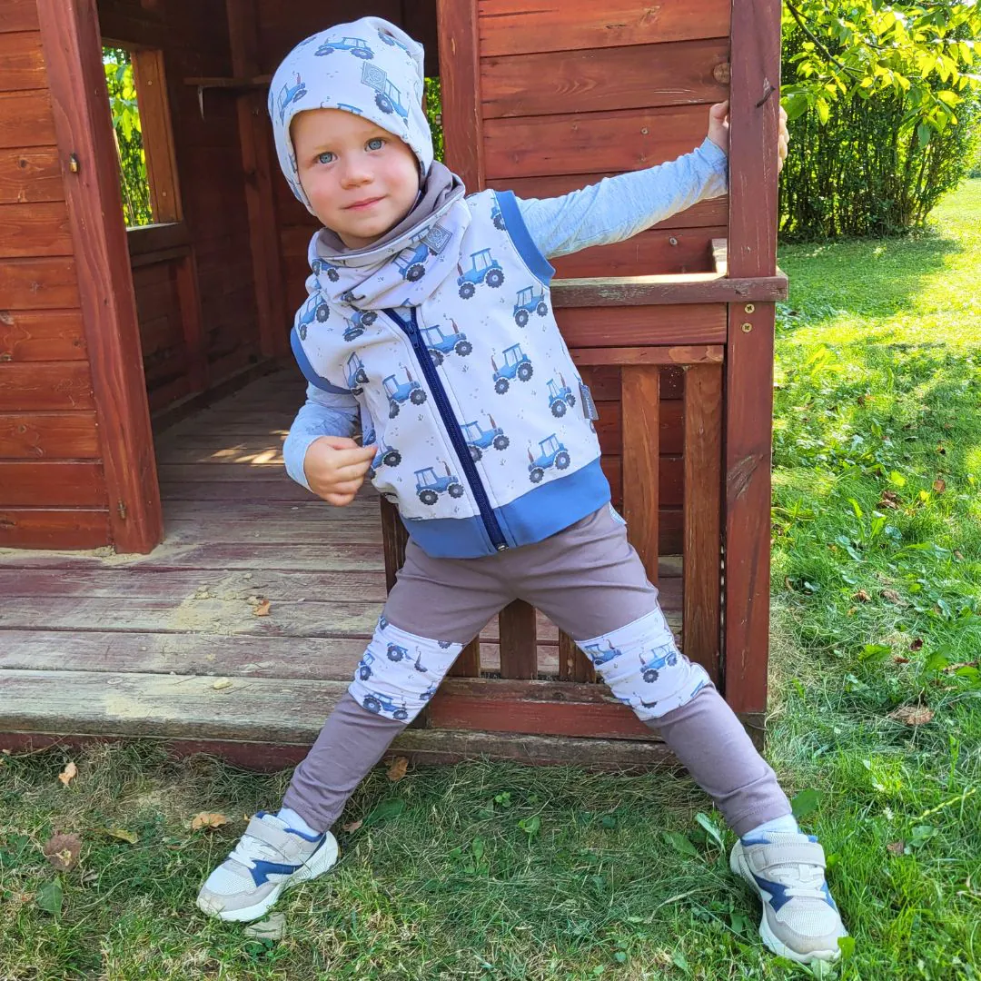 4BABIES Térdfoltos leggings, földbarna & kisgazda - Image 2