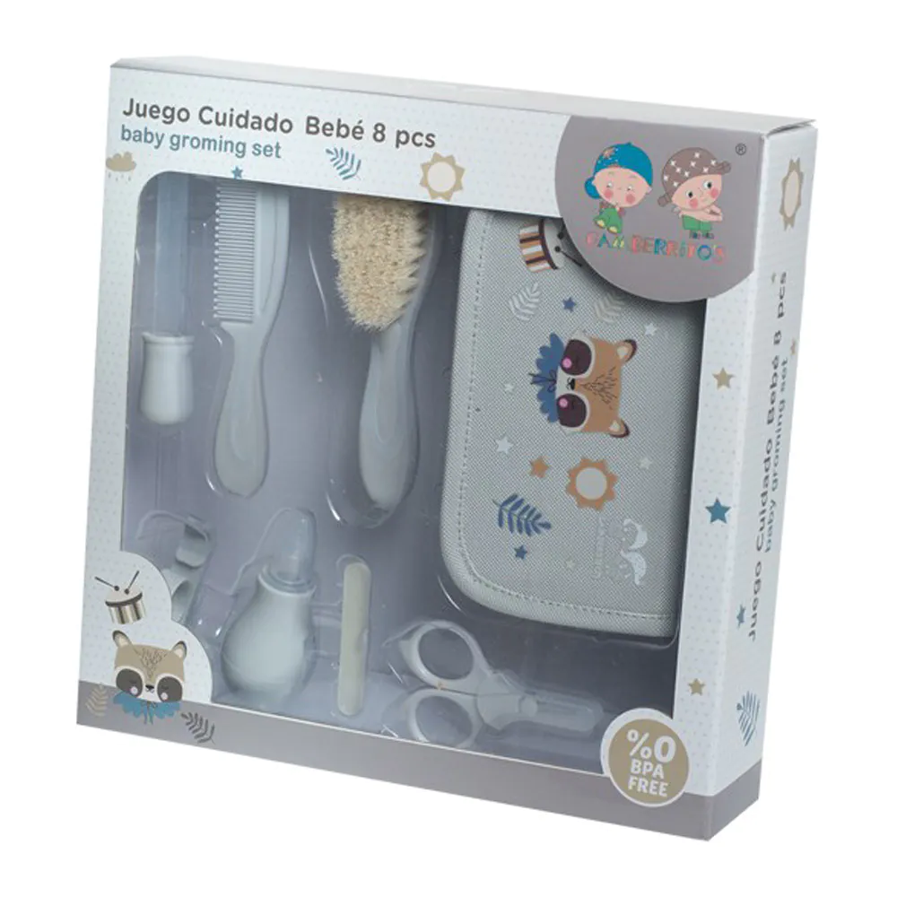 Gamberritos babaápoló készlet, 8db-os, szürke