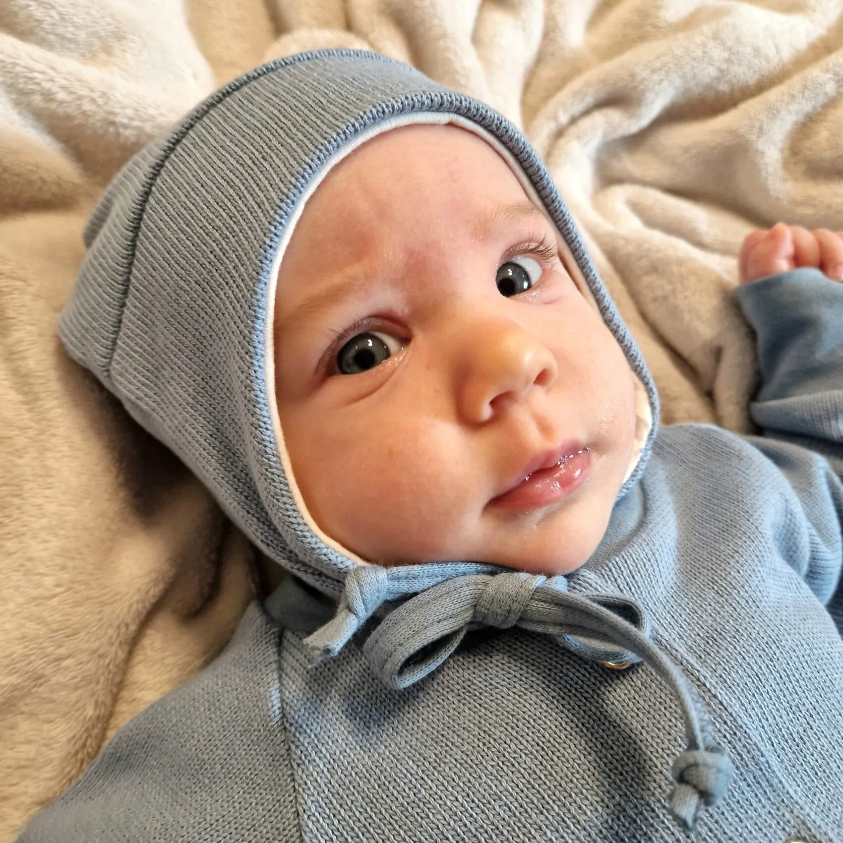 4BABIES Babasapka, kék kötött - Image 3