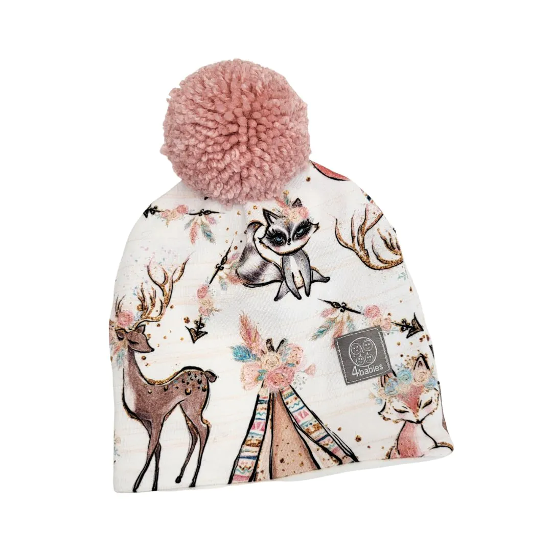 4BABIES Téli baba sapka, őzikés, 0-3 hó