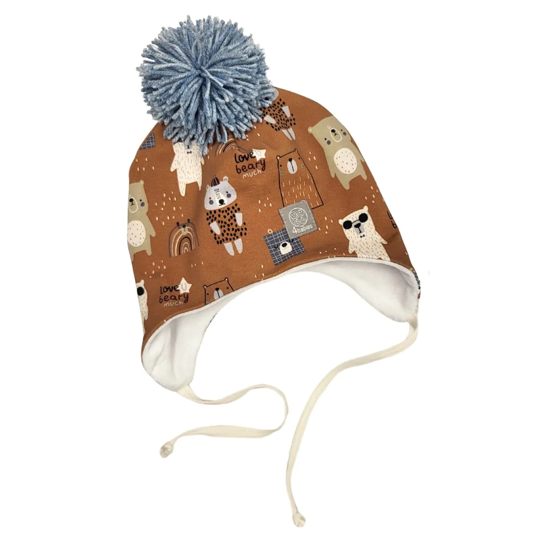 4BABIES "Barna brumi" téli kötős babasapka