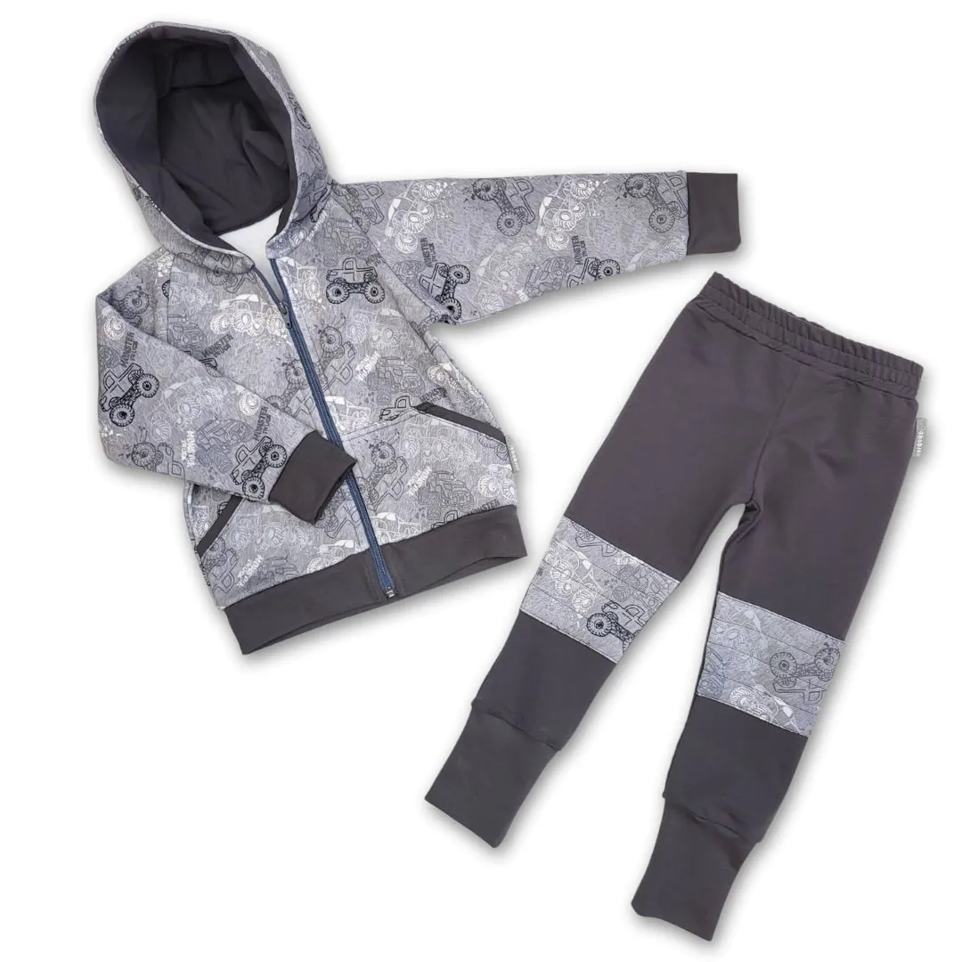 4BABIES "Monszterek" kisfiú szabadidő együttes, szürke