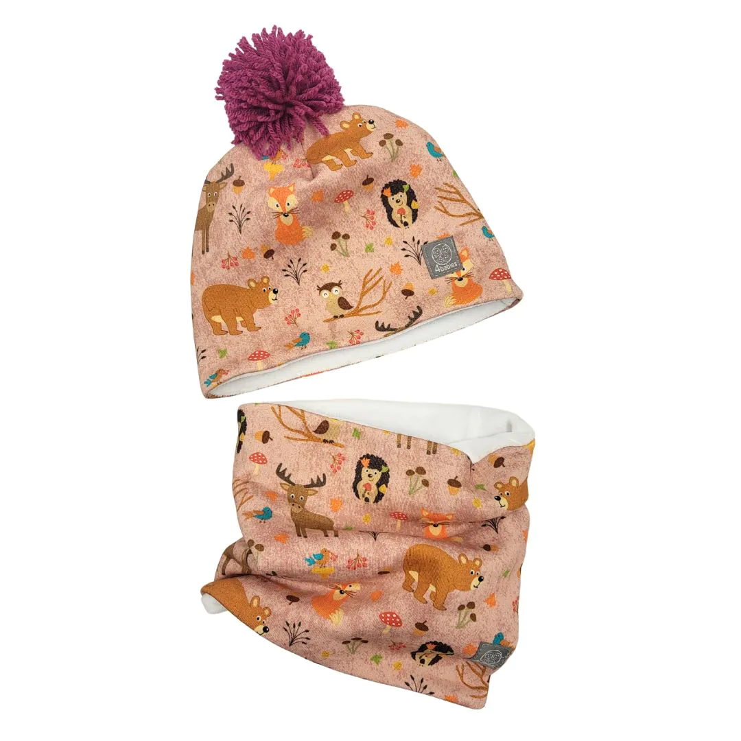4BABIES "Édes pagony" téli sapka & sál szett