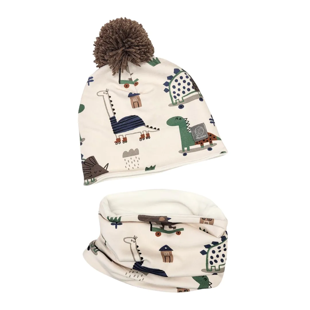 4BABIES "Dínó Krossz" téli sapka & sál szett