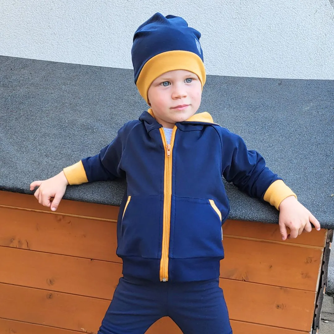 4BABIES Egyrétegű sapka, sötétkék-mustár - Image 3