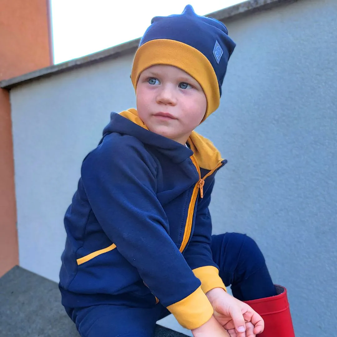 4BABIES Egyrétegű sapka, sötétkék-mustár - Image 2