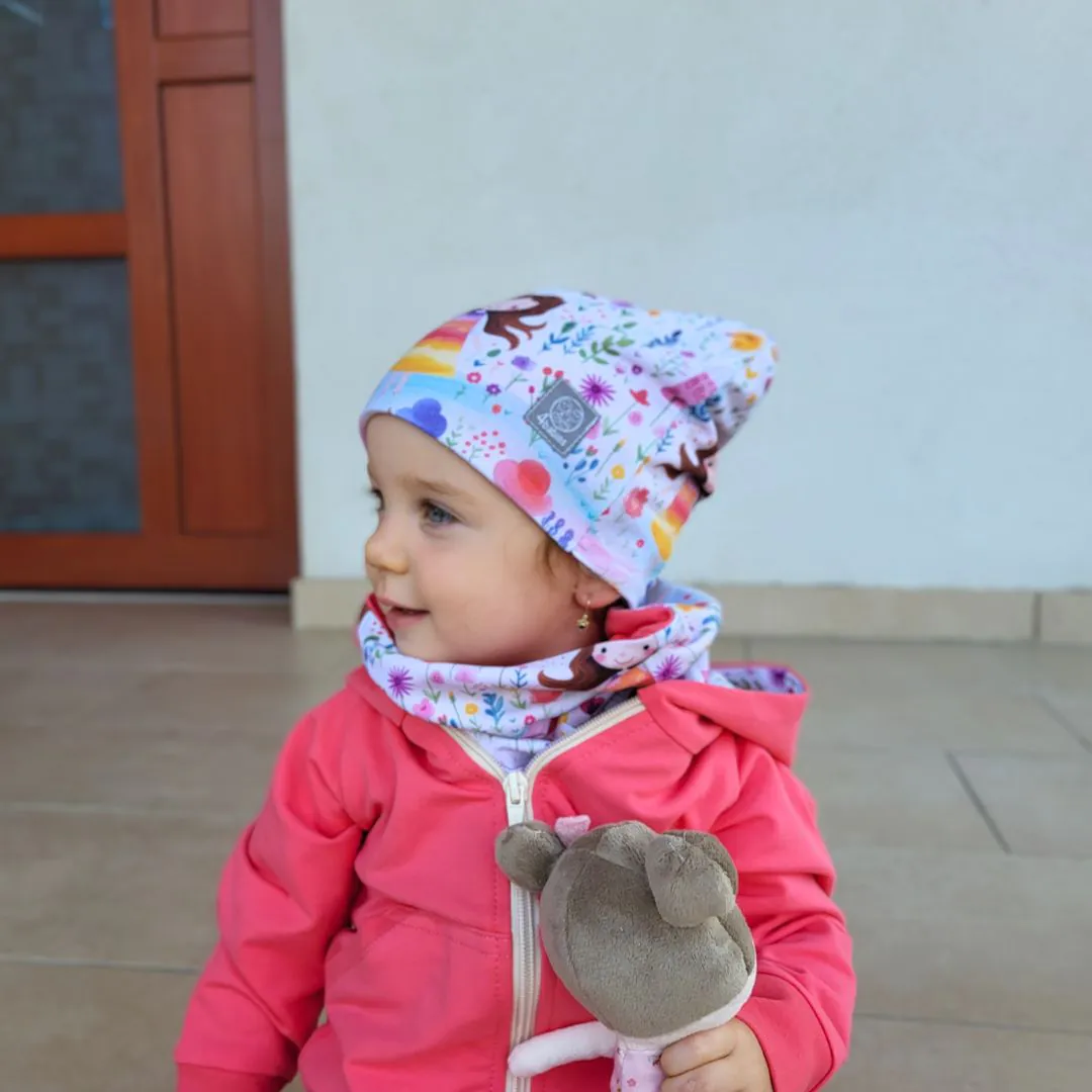 4BABIES "Tündérkert" kétrétegű sapka-sál szett - Image 2
