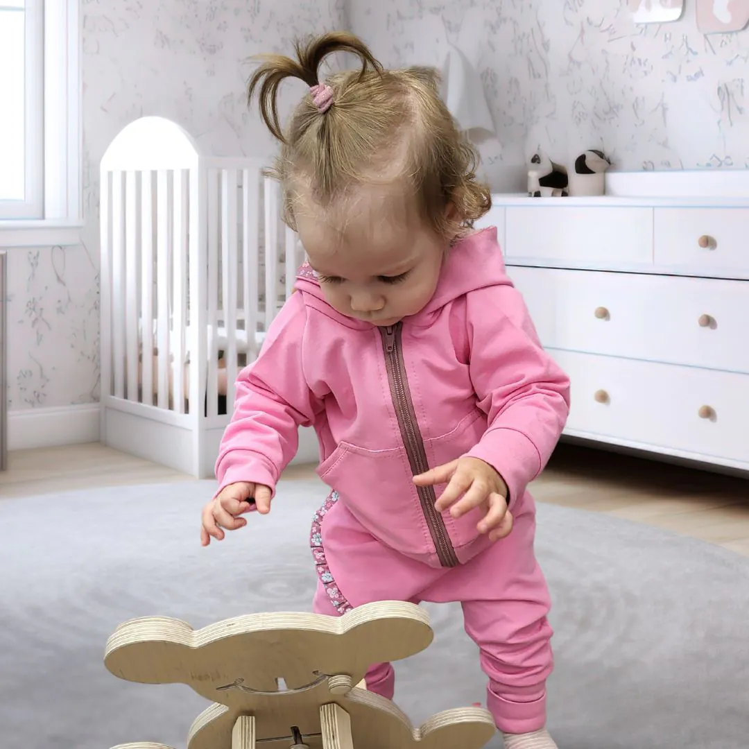 4BABIES "Virágvarázs" kapucnis-cipzáros pulcsi, fuchsia - Image 2