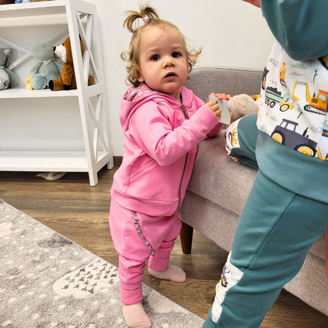 4BABIES "Virágvarázs" kapucnis-cipzáros pulcsi, fuchsia - Image 4