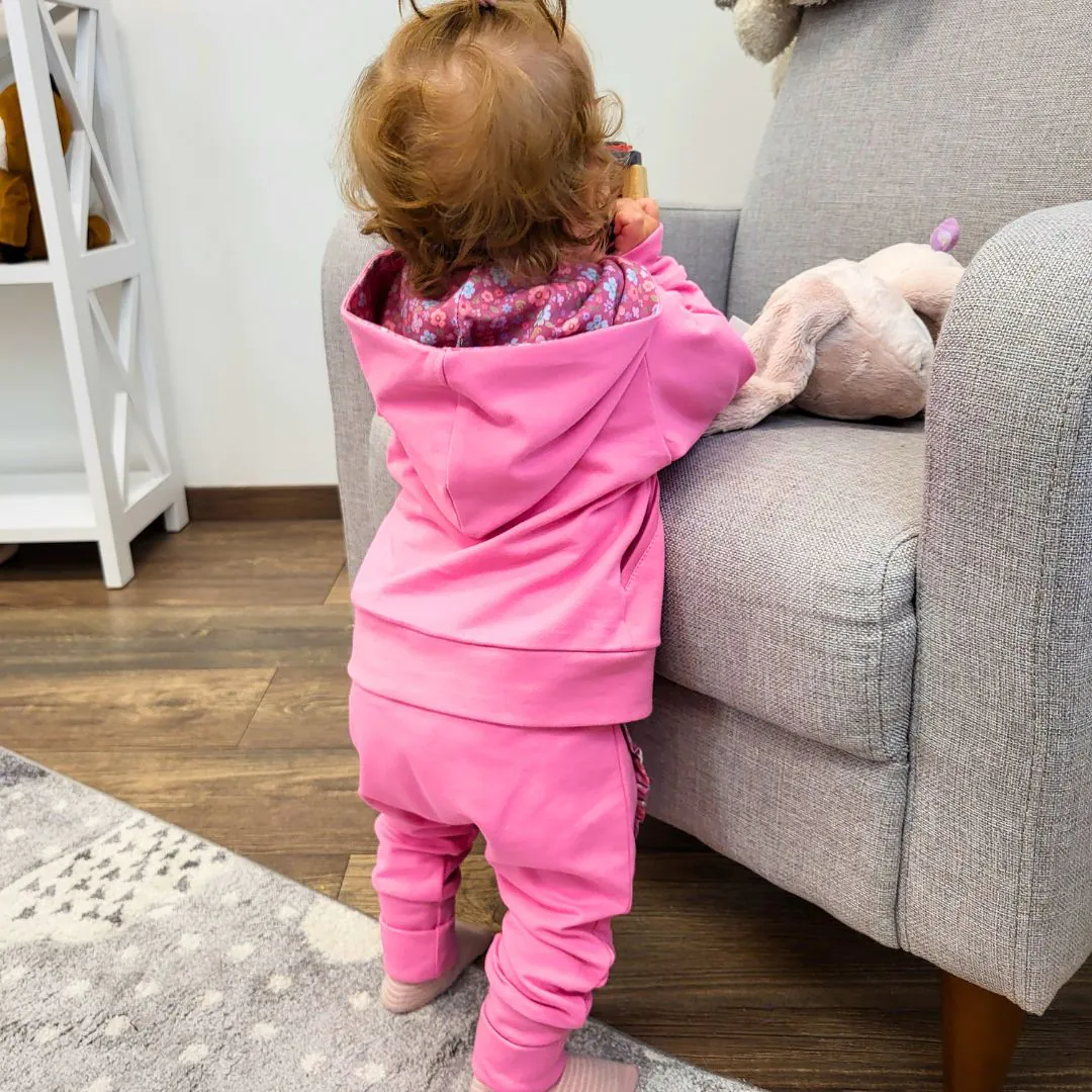 4BABIES "Virágvarázs" kapucnis-cipzáros pulcsi, fuchsia - Image 3