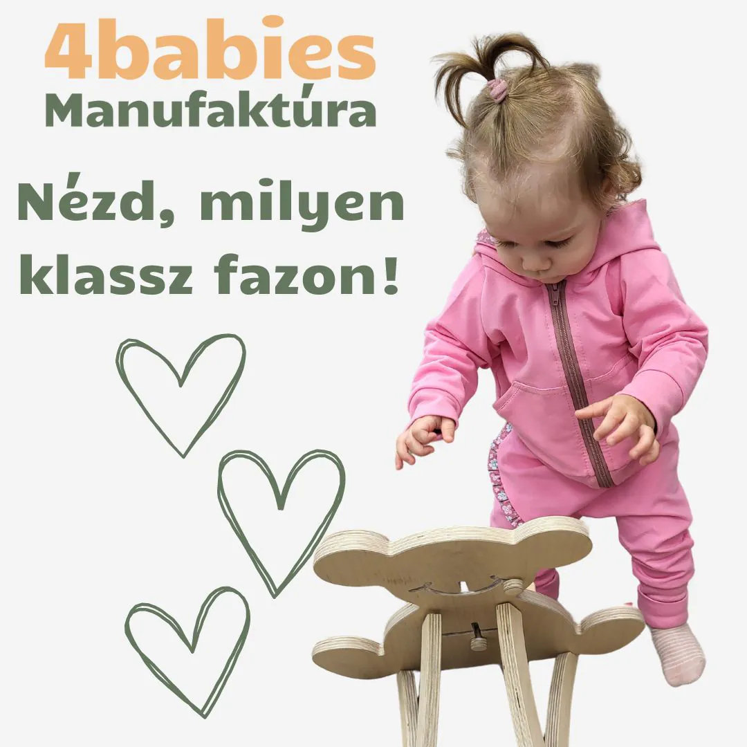 4BABIES "Virágvarázs" kapucnis-cipzáros kislány pulcsi, padlizsán - Image 4