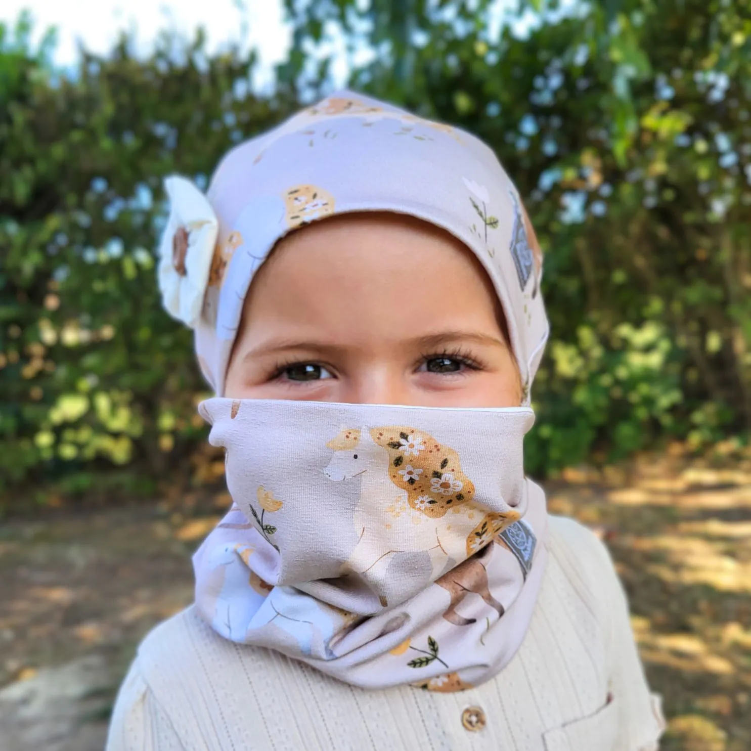 4BABIES "Paripám" Sapka & sál szett virággal - Image 3