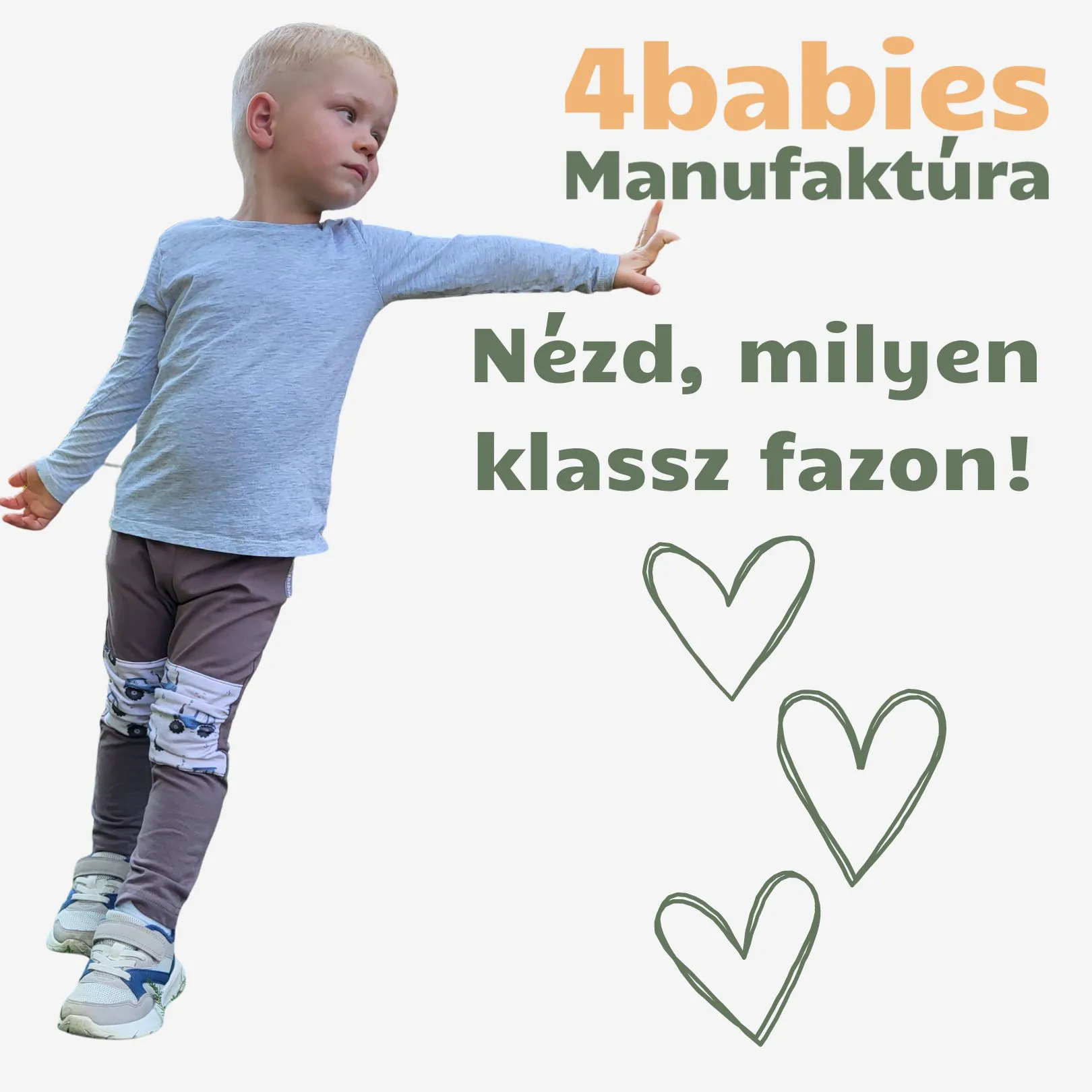 4BABIES Térdfoltos leggings, tengerészkék & kisgazda - Image 2