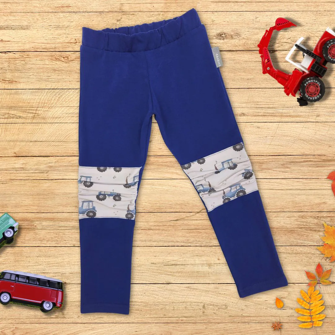 4BABIES Térdfoltos leggings, tengerészkék & kisgazda - Image 3