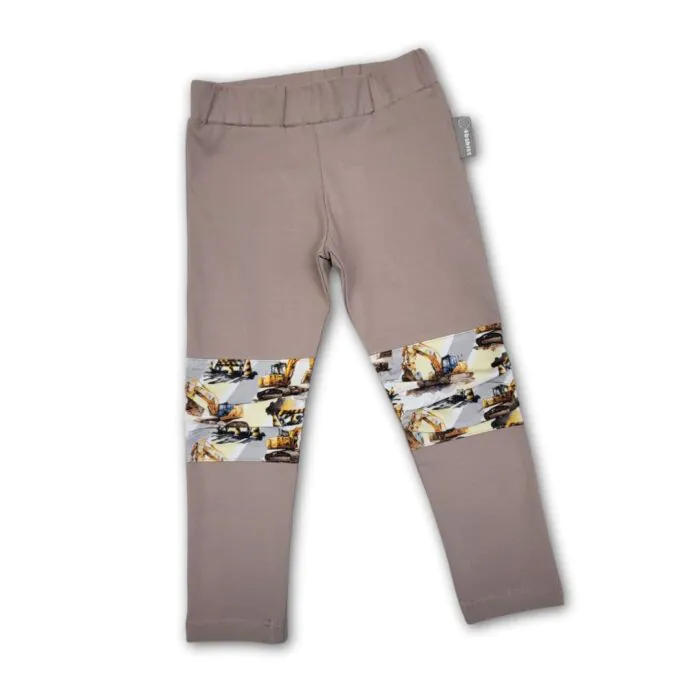 4BABIES "Rosszcsont" térdfoltos leggings, homok & markolók