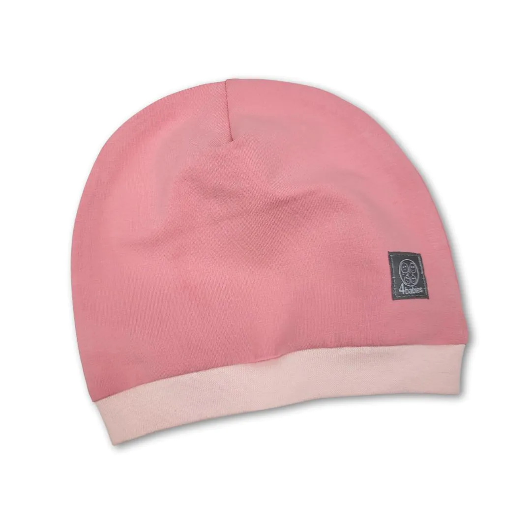 4BABIES Egyrétegű sapka, oldrose- pasztell rózsaszín