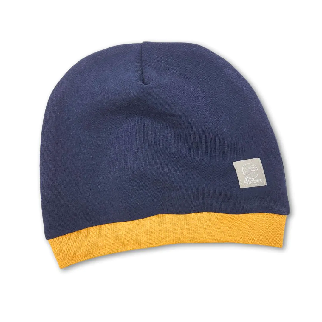 4BABIES Egyrétegű sapka, sötétkék-mustár