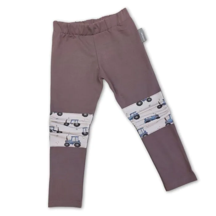 4BABIES Térdfoltos leggings, földbarna & kisgazda